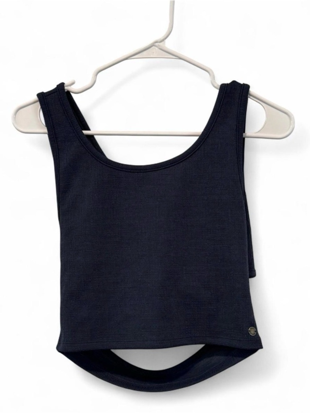 Roxy Blue Textured Crop Tank Top